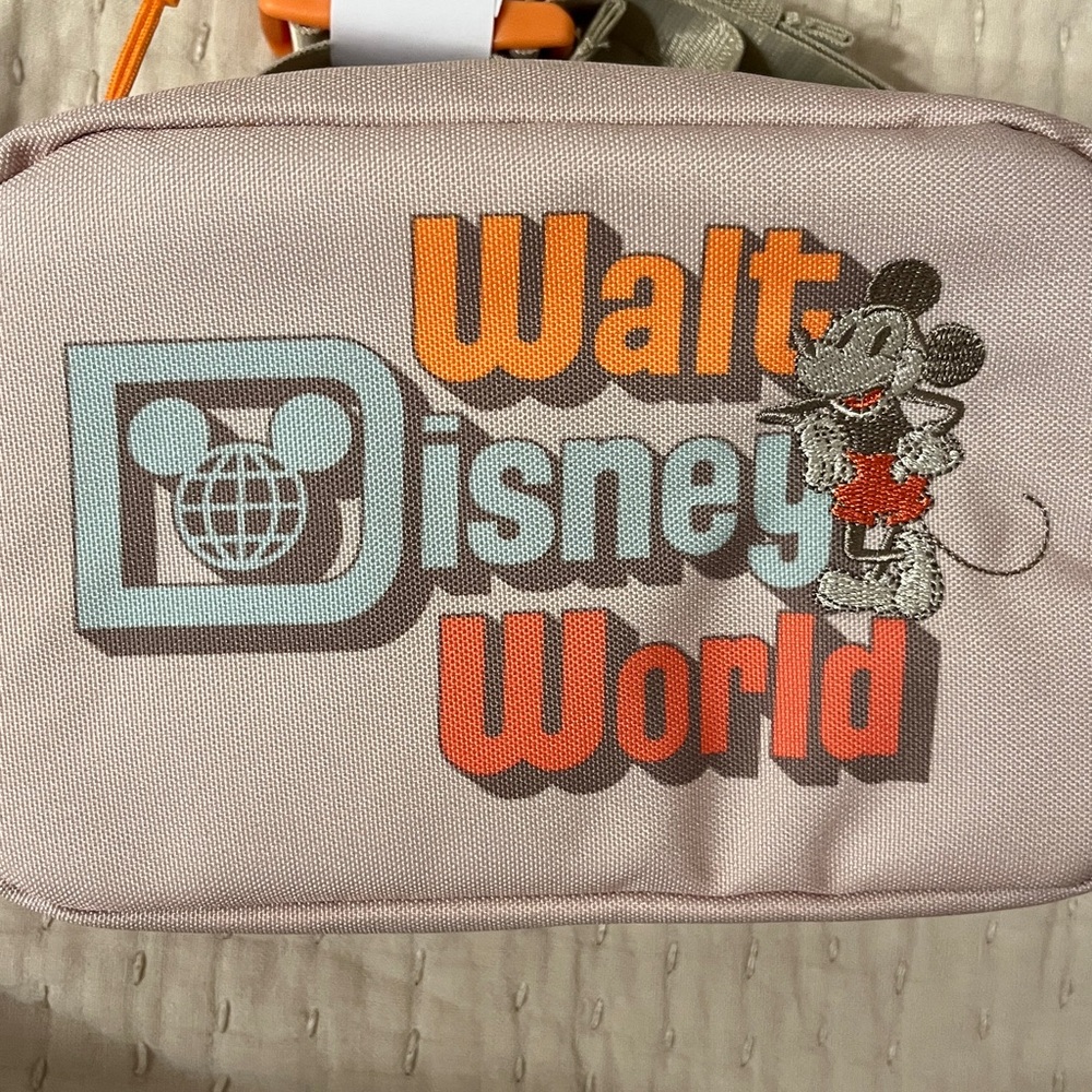 Walt Disney World Retro Logo Mickey Mouse Tan Belt Bag - Picture 2 of 10